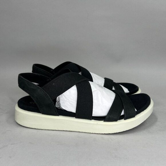 Ecco Flowt Sandals Women's 5.5 Black Elastic Strap Athletic Comfort Flip Flops - Picture 2 of 11